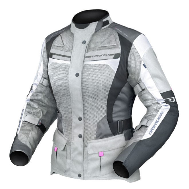 DRIRIDER APEX 4 LADIES JCKET GREY/WHITE/BLACK SZ 16