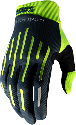 100% RIDE FIT GLOVE FLURO YELLOW/CHARCOAL