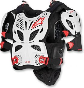 ALPINESTARS A-10 FULL CHEST PROTECTOR WHT/BLK -XSM/SM